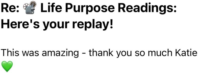 Message received by email after the class