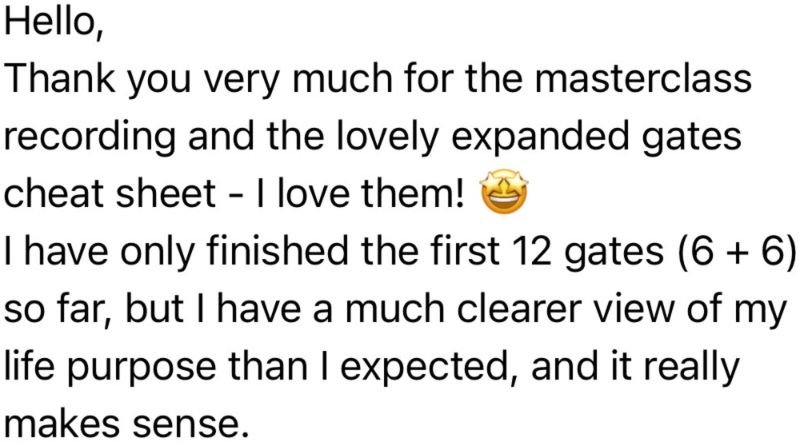 Message received by email after watching the replay