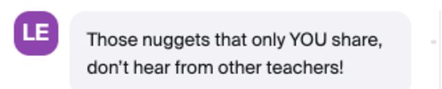 Message from the class chat