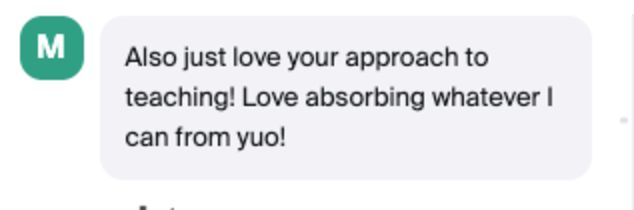 Message from the class chat