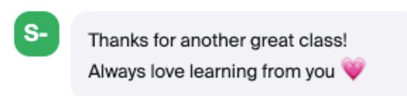 Message from the class chat